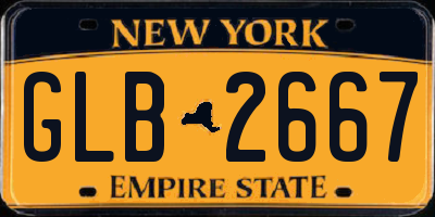 NY license plate GLB2667