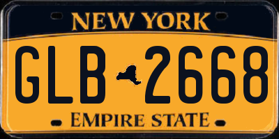 NY license plate GLB2668