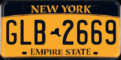 NY license plate GLB2669