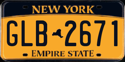 NY license plate GLB2671