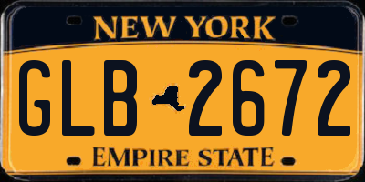 NY license plate GLB2672