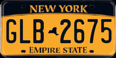 NY license plate GLB2675