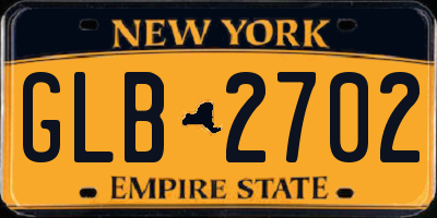 NY license plate GLB2702
