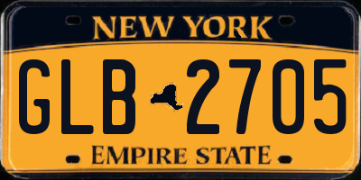 NY license plate GLB2705