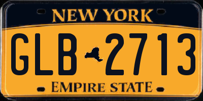 NY license plate GLB2713