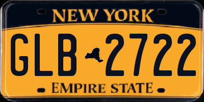 NY license plate GLB2722
