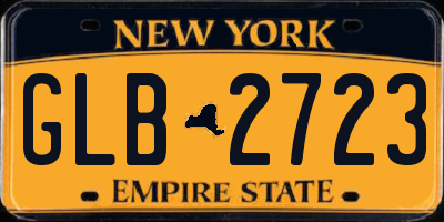 NY license plate GLB2723