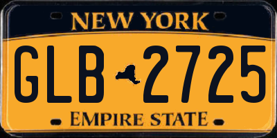 NY license plate GLB2725