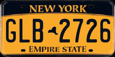 NY license plate GLB2726