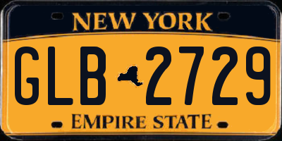 NY license plate GLB2729