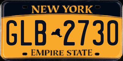 NY license plate GLB2730