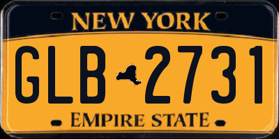 NY license plate GLB2731
