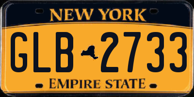 NY license plate GLB2733