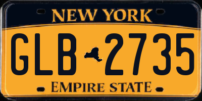 NY license plate GLB2735