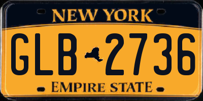 NY license plate GLB2736