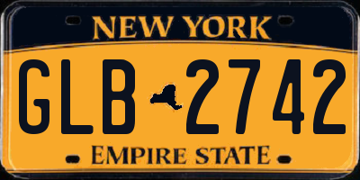 NY license plate GLB2742