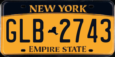 NY license plate GLB2743