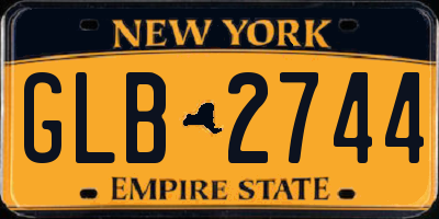 NY license plate GLB2744