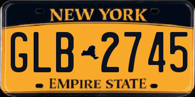 NY license plate GLB2745