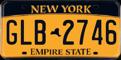 NY license plate GLB2746