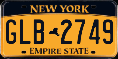 NY license plate GLB2749