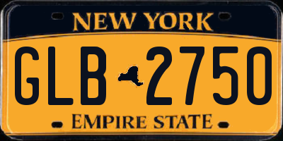 NY license plate GLB2750