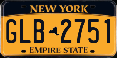 NY license plate GLB2751