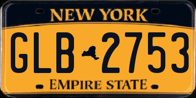 NY license plate GLB2753