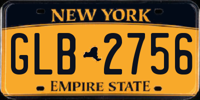 NY license plate GLB2756