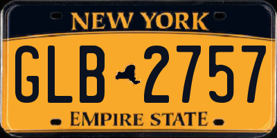 NY license plate GLB2757