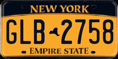 NY license plate GLB2758
