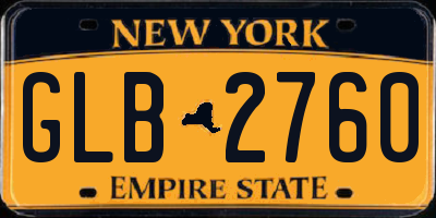 NY license plate GLB2760