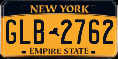 NY license plate GLB2762