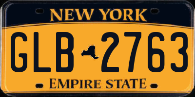 NY license plate GLB2763