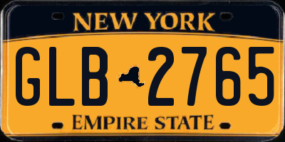 NY license plate GLB2765