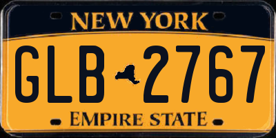 NY license plate GLB2767