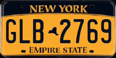 NY license plate GLB2769