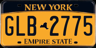 NY license plate GLB2775