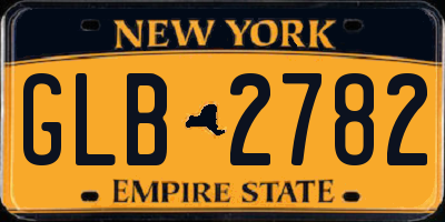 NY license plate GLB2782