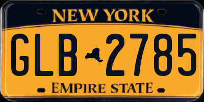 NY license plate GLB2785