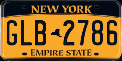 NY license plate GLB2786
