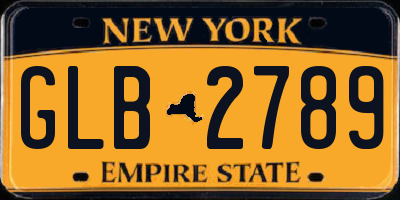 NY license plate GLB2789