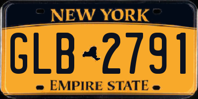 NY license plate GLB2791