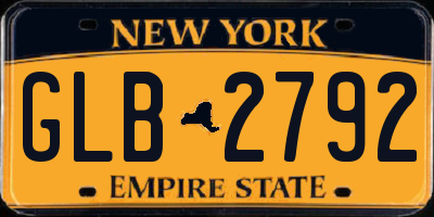 NY license plate GLB2792