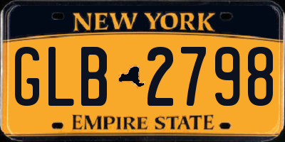 NY license plate GLB2798