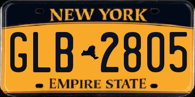 NY license plate GLB2805