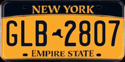 NY license plate GLB2807