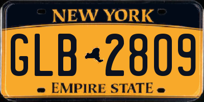 NY license plate GLB2809