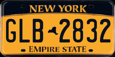 NY license plate GLB2832