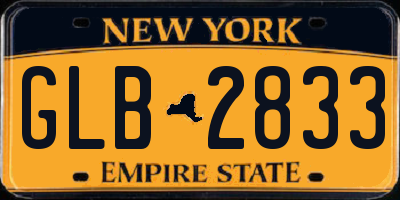 NY license plate GLB2833
